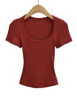 Women's Slim Fit Square Collar Crop Top High Stretch Short Sleeve Pullover Sexy Summer Blouse T-shirt for Bottoming