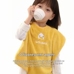 Children's Grooming Bib, 0 Fluorescent Agent, Soft and Skin Friendly Towel, Waterproof Brush Towel, Face Towel, Waterproof Bib,