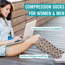 6 Pairs Golden Color Heart Compression Socks Women Nurse Compression stocking Fashion Girl Women Compression Socks Nurse