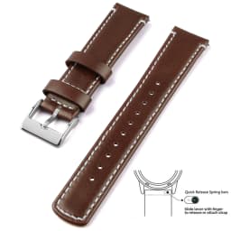 Top Grain Genuine Leather Watch Band, Quick Release 20mm/22mm Watch Strap, Fits Samsung Galaxy Watch, Men and Women Watch band