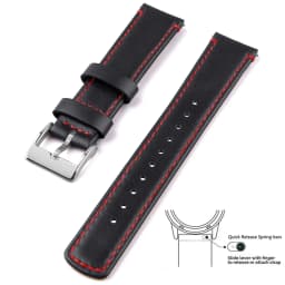 Top Grain Genuine Leather Watch Band, Quick Release 20mm/22mm Watch Strap, Fits Samsung Galaxy Watch, Men and Women Watch band