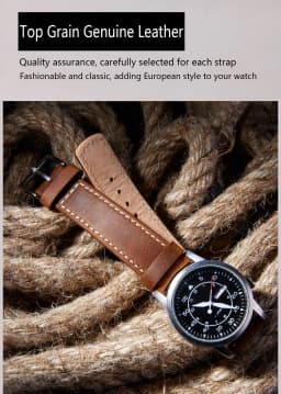Top Grain Genuine Leather Watch Band, Quick Release 20mm/22mm Watch Strap, Fits Samsung Galaxy Watch, Men and Women Watch band