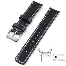 Top Grain Genuine Leather Watch Band, Quick Release 20mm/22mm Watch Strap, Fits Samsung Galaxy Watch, Men and Women Watch band