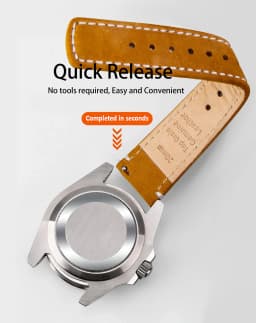 Top Grain Genuine Leather Watch Band, Quick Release 20mm/22mm Watch Strap, Fits Samsung Galaxy Watch, Men and Women Watch band