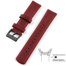 Top Grain Genuine Leather Watch Band, Quick Release 20mm/22mm Watch Strap, Fits Samsung Galaxy Watch, Men and Women Watch band