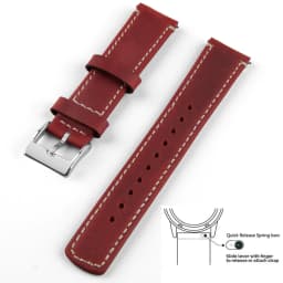 Top Grain Genuine Leather Watch Band, Quick Release 20mm/22mm Watch Strap, Fits Samsung Galaxy Watch, Men and Women Watch band