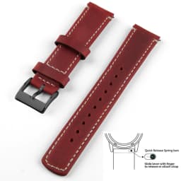 Top Grain Genuine Leather Watch Band, Quick Release 20mm/22mm Watch Strap, Fits Samsung Galaxy Watch, Men and Women Watch band