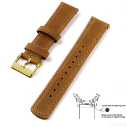 Top Grain Genuine Leather Watch Band, Quick Release 20mm/22mm Watch Strap, Fits Samsung Galaxy Watch, Men and Women Watch band