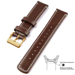 Top Grain Genuine Leather Watch Band, Quick Release 20mm/22mm Watch Strap, Fits Samsung Galaxy Watch, Men and Women Watch band