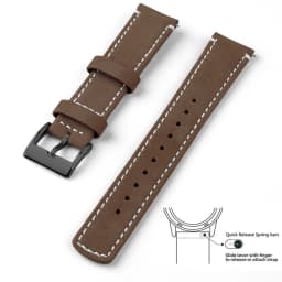 Top Grain Genuine Leather Watch Band, Quick Release 20mm/22mm Watch Strap, Fits Samsung Galaxy Watch, Men and Women Watch band