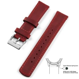 Top Grain Genuine Leather Watch Band, Quick Release 20mm/22mm Watch Strap, Fits Samsung Galaxy Watch, Men and Women Watch band