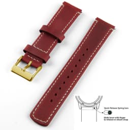 Top Grain Genuine Leather Watch Band, Quick Release 20mm/22mm Watch Strap, Fits Samsung Galaxy Watch, Men and Women Watch band