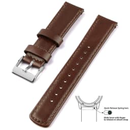 Top Grain Genuine Leather Watch Band, Quick Release 20mm/22mm Watch Strap, Fits Samsung Galaxy Watch, Men and Women Watch band