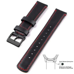 Top Grain Genuine Leather Watch Band, Quick Release 20mm/22mm Watch Strap, Fits Samsung Galaxy Watch, Men and Women Watch band