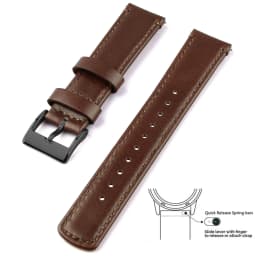 Top Grain Genuine Leather Watch Band, Quick Release 20mm/22mm Watch Strap, Fits Samsung Galaxy Watch, Men and Women Watch band