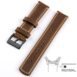 Top Grain Genuine Leather Watch Band, Quick Release 20mm/22mm Watch Strap, Fits Samsung Galaxy Watch, Men and Women Watch band