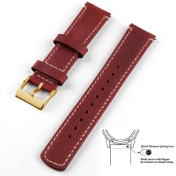 Top Grain Genuine Leather Watch Band, Quick Release 20mm/22mm Watch Strap, Fits Samsung Galaxy Watch, Men and Women Watch band