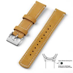 Top Grain Genuine Leather Watch Band, Quick Release 20mm/22mm Watch Strap, Fits Samsung Galaxy Watch, Men and Women Watch band