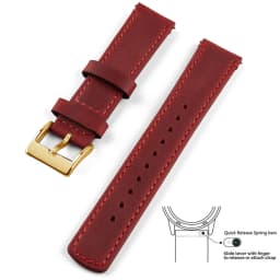 Top Grain Genuine Leather Watch Band, Quick Release 20mm/22mm Watch Strap, Fits Samsung Galaxy Watch, Men and Women Watch band