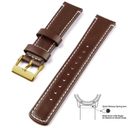 Top Grain Genuine Leather Watch Band, Quick Release 20mm/22mm Watch Strap, Fits Samsung Galaxy Watch, Men and Women Watch band