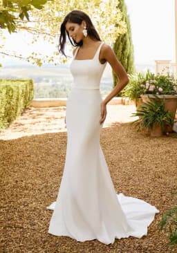 Civil Mermaid Wedding Dresses 2026 Sleeveless Square Collar Backless Bridal Dress Women Simple Wedding Party Dress Customized
