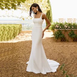 Civil Mermaid Wedding Dresses 2026 Sleeveless Square Collar Backless Bridal Dress Women Simple Wedding Party Dress Customized