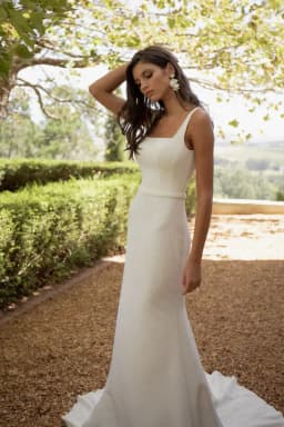 Civil Mermaid Wedding Dresses 2026 Sleeveless Square Collar Backless Bridal Dress Women Simple Wedding Party Dress Customized