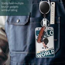 1/5Pcs Keychain Badge Reel Retractable Pass Work Permit Case Sleeve Dual Card Slot Card Holder Protector ID Tag Cover