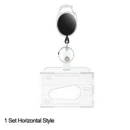 1/5Pcs Keychain Badge Reel Retractable Pass Work Permit Case Sleeve Dual Card Slot Card Holder Protector ID Tag Cover