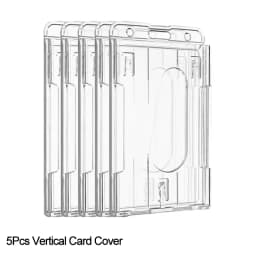 1/5Pcs Keychain Badge Reel Retractable Pass Work Permit Case Sleeve Dual Card Slot Card Holder Protector ID Tag Cover