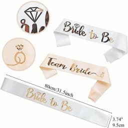 7pcs set Bride To Be Team Bride Satin Sash Bachelorette Party Bridesmaid Gift Wedding Engagement Bridal Shower Party Supplies