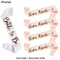 7pcs set Bride To Be Team Bride Satin Sash Bachelorette Party Bridesmaid Gift Wedding Engagement Bridal Shower Party Supplies
