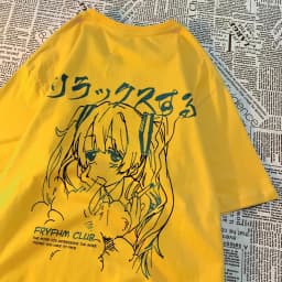 Fashion Cartoon Woman T-Shirts Cute Girl Figure Printed Streetwear Soft Breathable Summer Street Female Casual Clothing