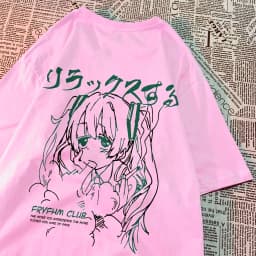Fashion Cartoon Woman T-Shirts Cute Girl Figure Printed Streetwear Soft Breathable Summer Street Female Casual Clothing