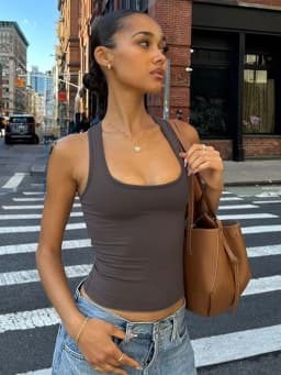 Women's Square Collar Sleeveless Bodycon Crop Tank Top Sexy Elegant Solid Y2K Party Clubwear Summer Outfit Wholesale