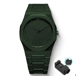 Men's Fashion Simple Black Large Dial Quartz Watch Casual Polycarbonate Butterfly Buckle Strap Male Waterproof Clock Wristwatch