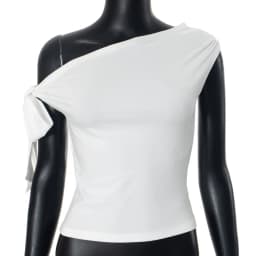 2025 Women'S Summer Ins Style New Shrink Pleated One-Shoulder Crop Top Backless Twist Tie Asymmetric T-Shirt Casual Top