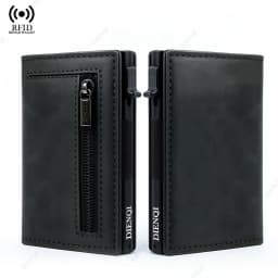 RFID-Blocking Business Card Holder Wallet Men Luxury Leather Business Card Case SlimThin Minimalistic Wallets Money Clip for Men