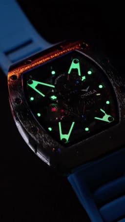 ONOLA Luxury Automatic Watch Men Fashion Hollow Silicone Waterproof Mechanical Watch Men Military Sports Watch Clock