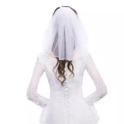 Simple Pearl Beaded Short Tulle Bridal Veil with Plastic Comb Marriage Accessories