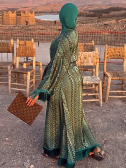 Elegant Tassel Hem Women's Evening Dresses Loose V-neck Full Sleeve Scarf Dresses 2025 Autumn Party Luxurious Lady Robe