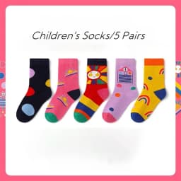 XJK Baby Socks Children Autumn Socks Boys Funny Puppy Pattern Socks 5 Pairs Cotton Socks Kids Sock