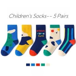XJK Baby Socks Children Autumn Socks Boys Funny Puppy Pattern Socks 5 Pairs Cotton Socks Kids Sock