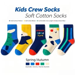 XJK Baby Socks Children Autumn Socks Boys Funny Puppy Pattern Socks 5 Pairs Cotton Socks Kids Sock