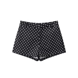 HH Female Autumn Fashion Polka Dot Printed Set Long Sleeves Turtleneck Drawstring Jacket+A-line Shorts Women's Vintage Suit
