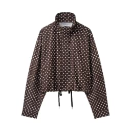HH Female Autumn Fashion Polka Dot Printed Set Long Sleeves Turtleneck Drawstring Jacket+A-line Shorts Women's Vintage Suit