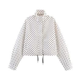 HH Female Autumn Fashion Polka Dot Printed Set Long Sleeves Turtleneck Drawstring Jacket+A-line Shorts Women's Vintage Suit