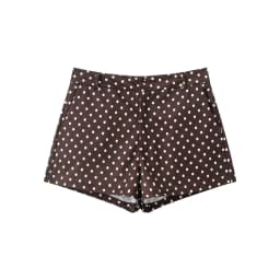 HH Female Autumn Fashion Polka Dot Printed Set Long Sleeves Turtleneck Drawstring Jacket+A-line Shorts Women's Vintage Suit
