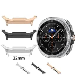 Metal Stainless Steel Watch Bands Connector Adapter for Samsung Galaxy Watch 8/8 classic 44mm 46mm 40mm replacement 22mm Strap