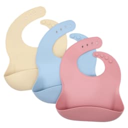 Food Grade Silicone Bib Food Catcher with Three-Dimensional and Multi-Stage Adjustment, Easy to Clean
